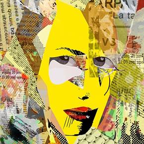 Hidden watching Eyes, original Figure humaine Collage Dessin et illustration par Maria João Faustino