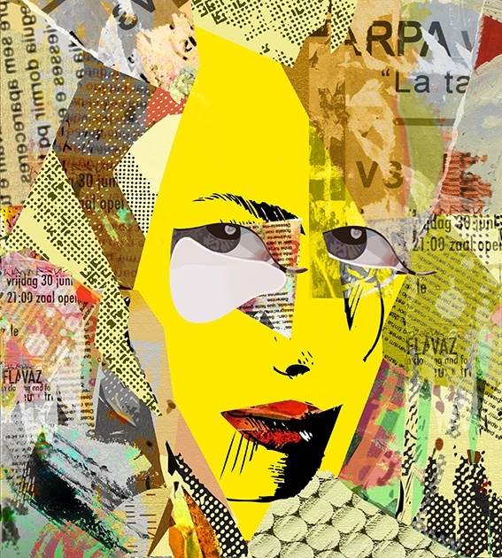 Hidden watching Eyes, original Figure humaine Collage Dessin et illustration par Maria João Faustino