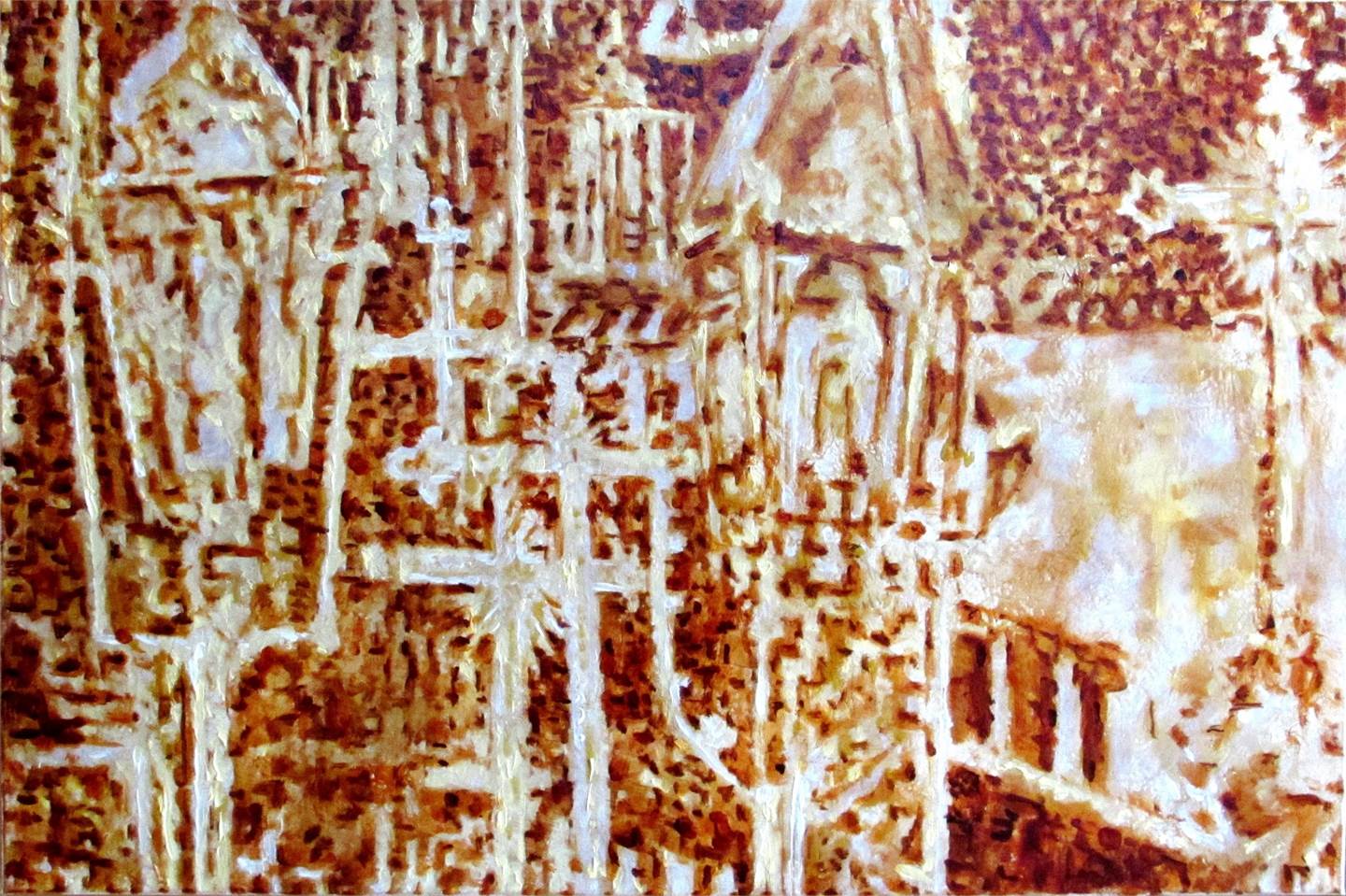 procissão, original Minimalist Acrylic Painting by Santo Silva