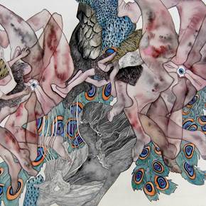 Twins, original Body Watercolor Drawing and Illustration by Lorinet Julie