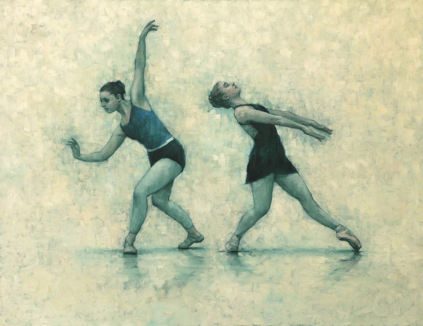 Colleen Grace and Michelle Skuce (Ballet Cymru rehearsal 155), original Big Canvas Painting by Carl  Chapple