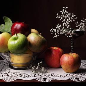 Bodegón de las ocho manzanas, original Naturaleza muerta Digital Fotografía de Cecilia Gilabert