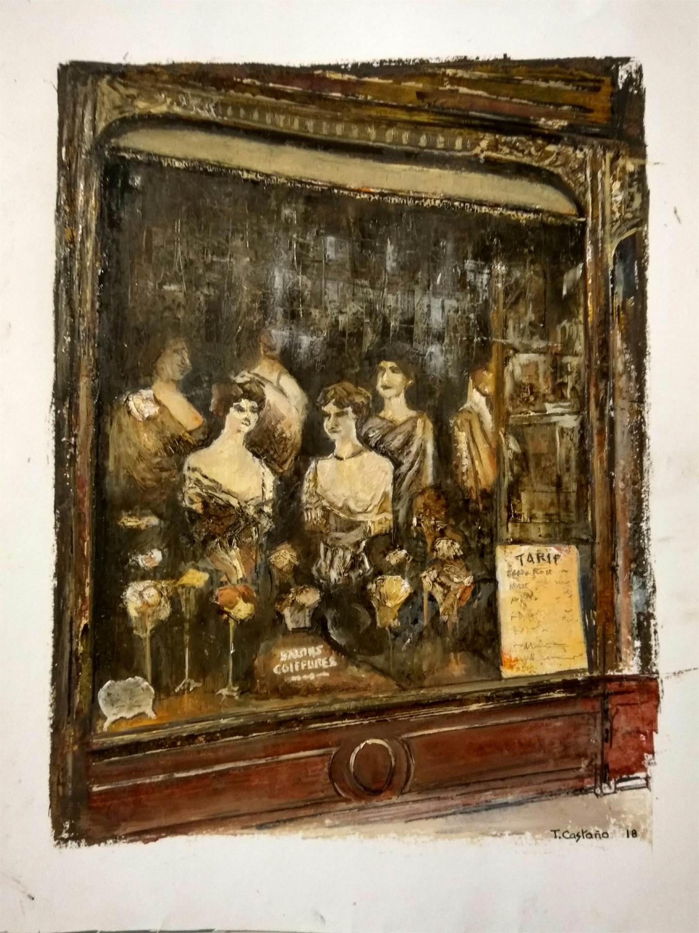 Salón de Belleza-New York 1930, Pintura   original por TOMAS CASTAÑO