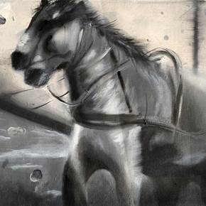 Horse in movement, original Minimaliste Acrylique La peinture par Qiao Xi