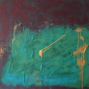 I shot my faith, original Abstract Acrylic Painting by Andrés Montenegro