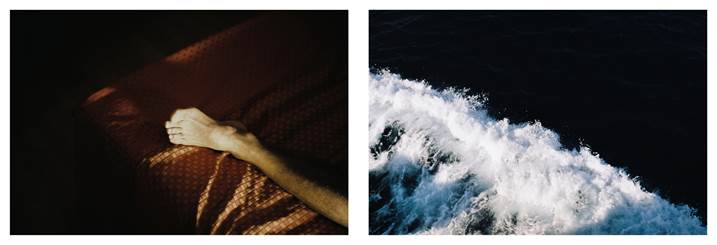 O pé de Adolfo, Outubro 2017; Oceano em ondas, Outubro 2017, original Body Analog Photography by Miguel De