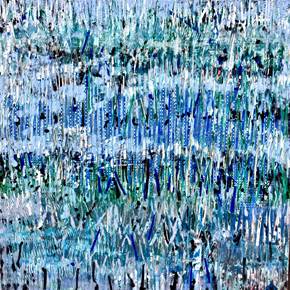 Fields Blue & Green, original Paysage Technique mixte La peinture par Paula Menchen