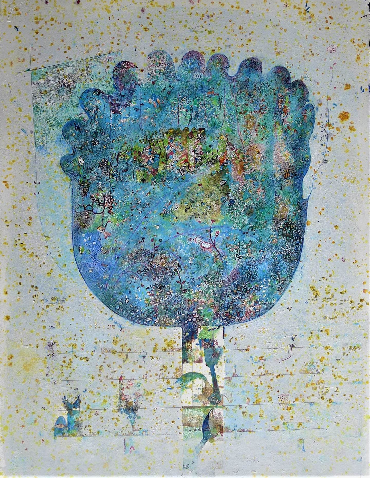 A Árvore da Cartuxa, original Abstract Watercolor Painting by Ana Maria Pintora