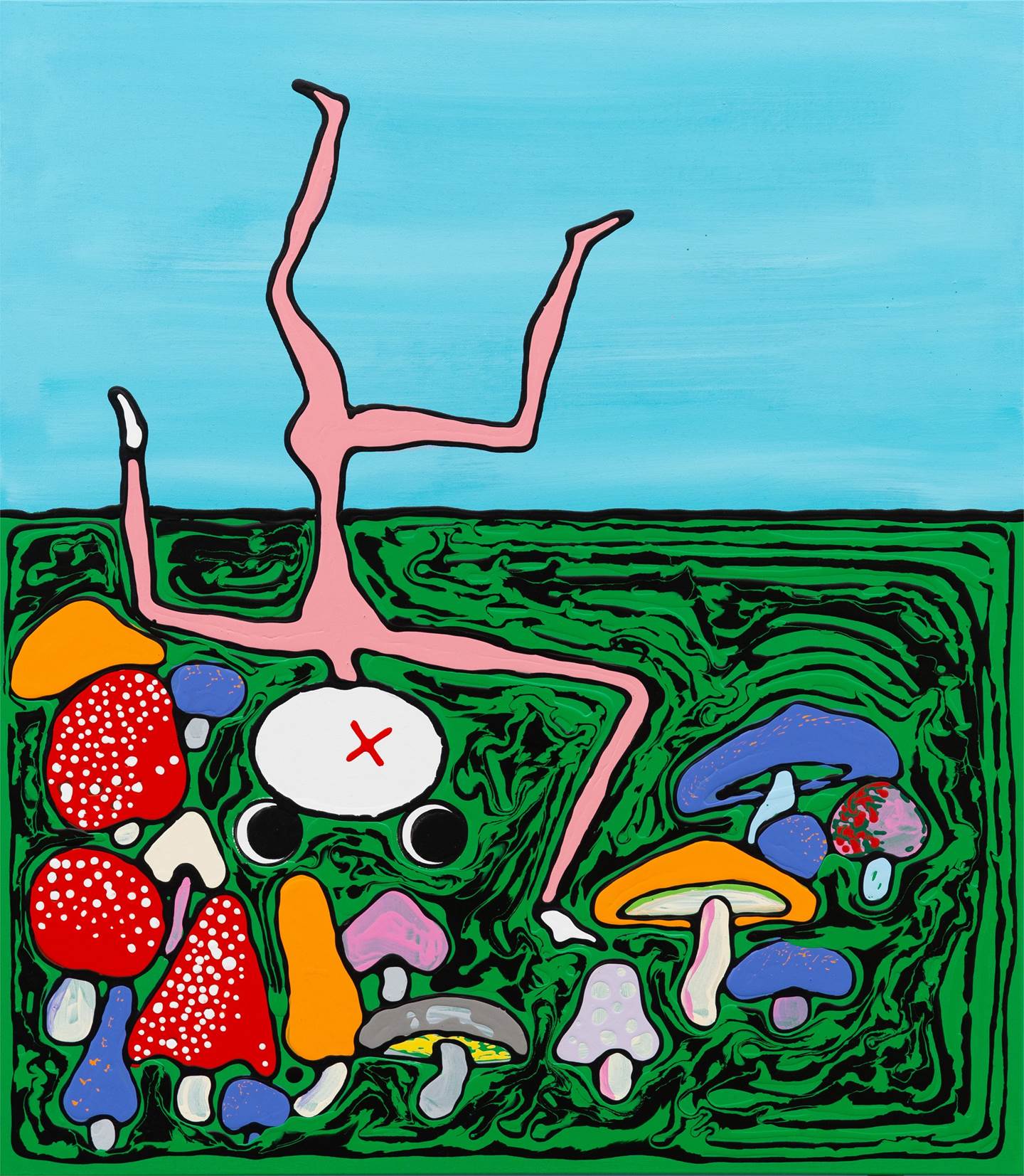 Dance with the mushrooms #2, Pintura Acrílico Retrato original por Mario Louro