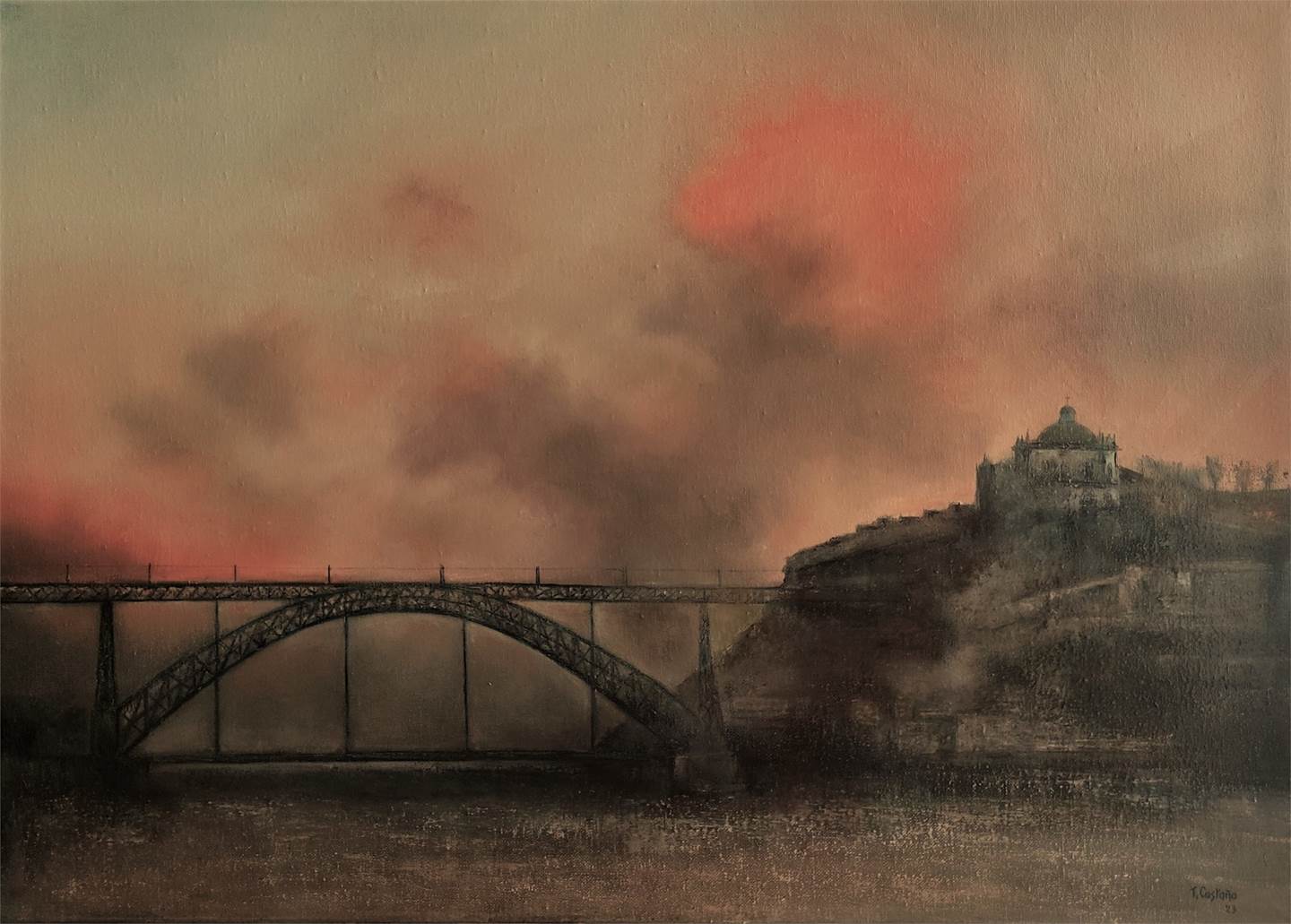 Nevoeiro no Douro., original Paysage Pétrole La peinture par TOMAS CASTAÑO