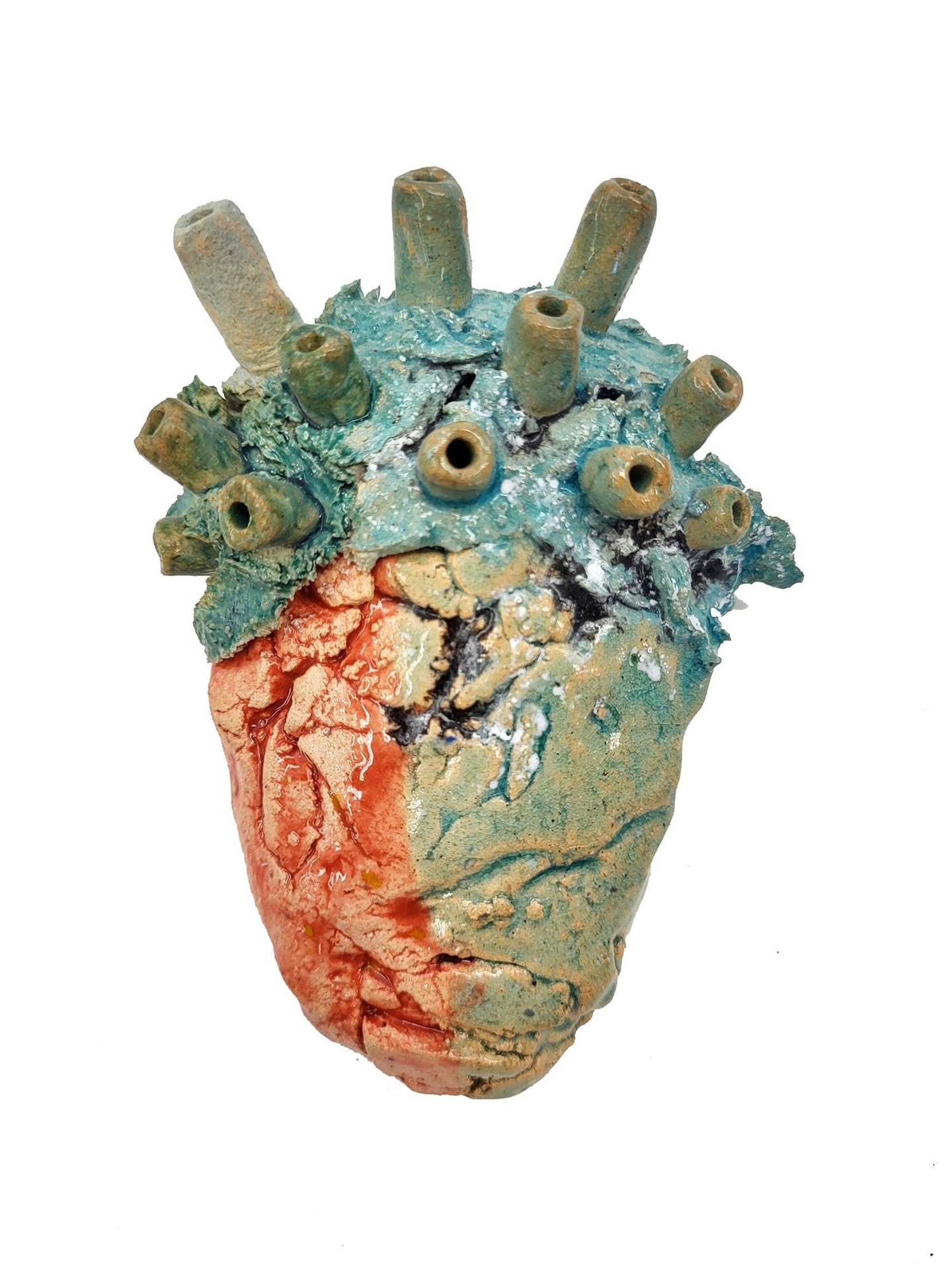 Coração em Contramão , original Human Figure Ceramic Sculpture by Liliana Velho