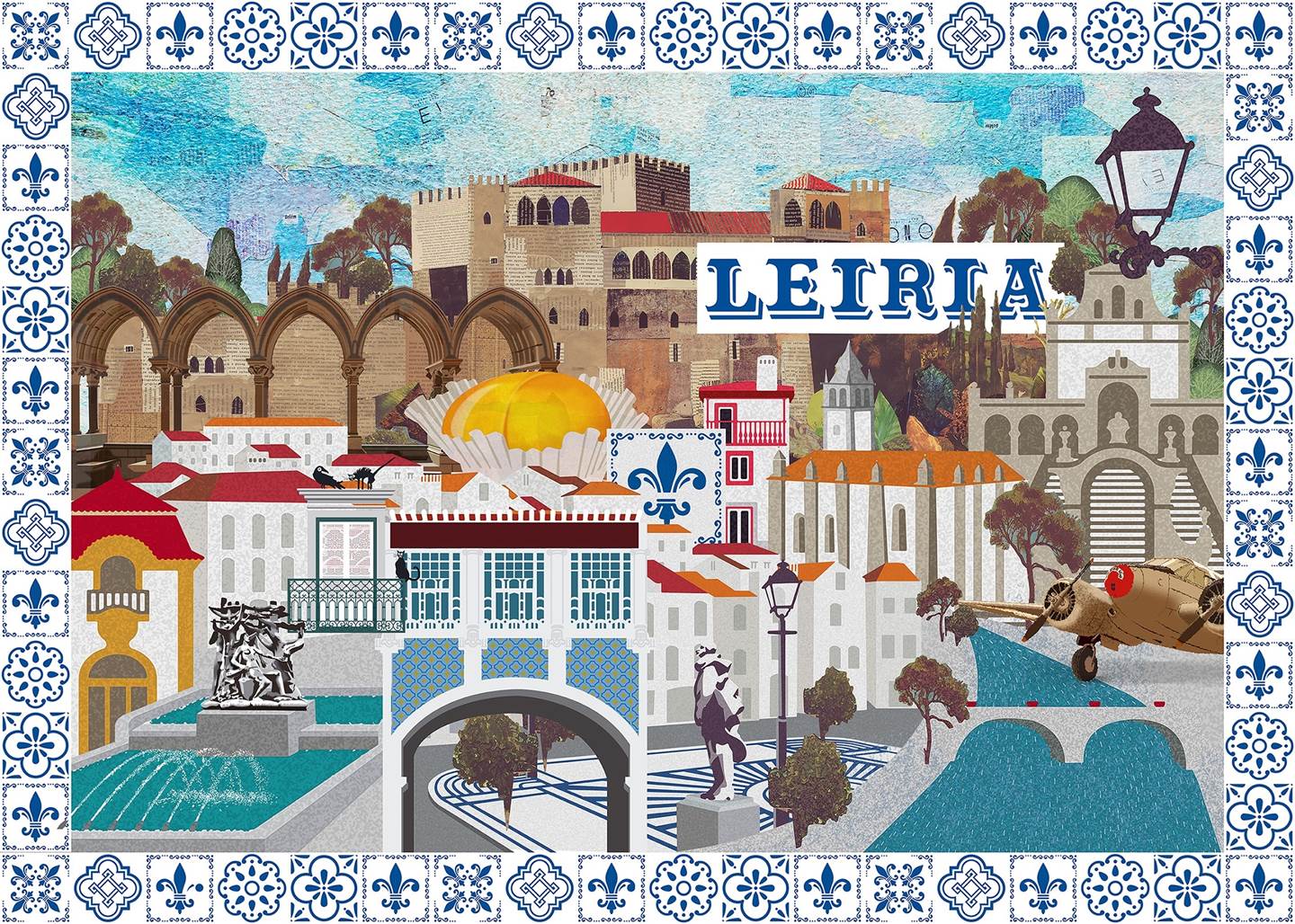 Leiria (Tela), original Arquitectura Lona Dibujo e Ilustración de Maria João Faustino