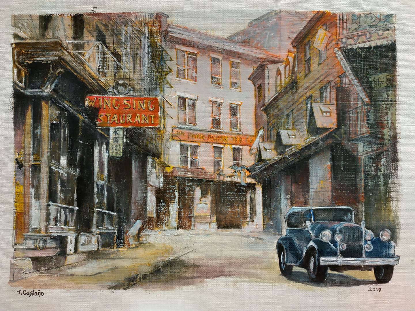 Chinatown New York 1930, Pintura   original por TOMAS CASTAÑO