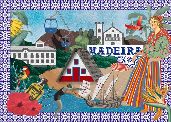 Madeira (Tela), original Landscape Canvas Drawing and Illustration by Maria João Faustino