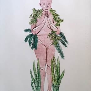 Tadasana - Equilibrar-se, original Figure humaine Gravure Dessin et illustration par Najla Leroy