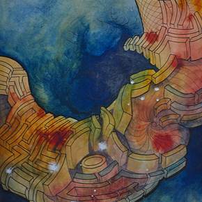 The Maze of Existence #1, original Resumen Acrílico Pintura de Anne Pangolin Guéno
