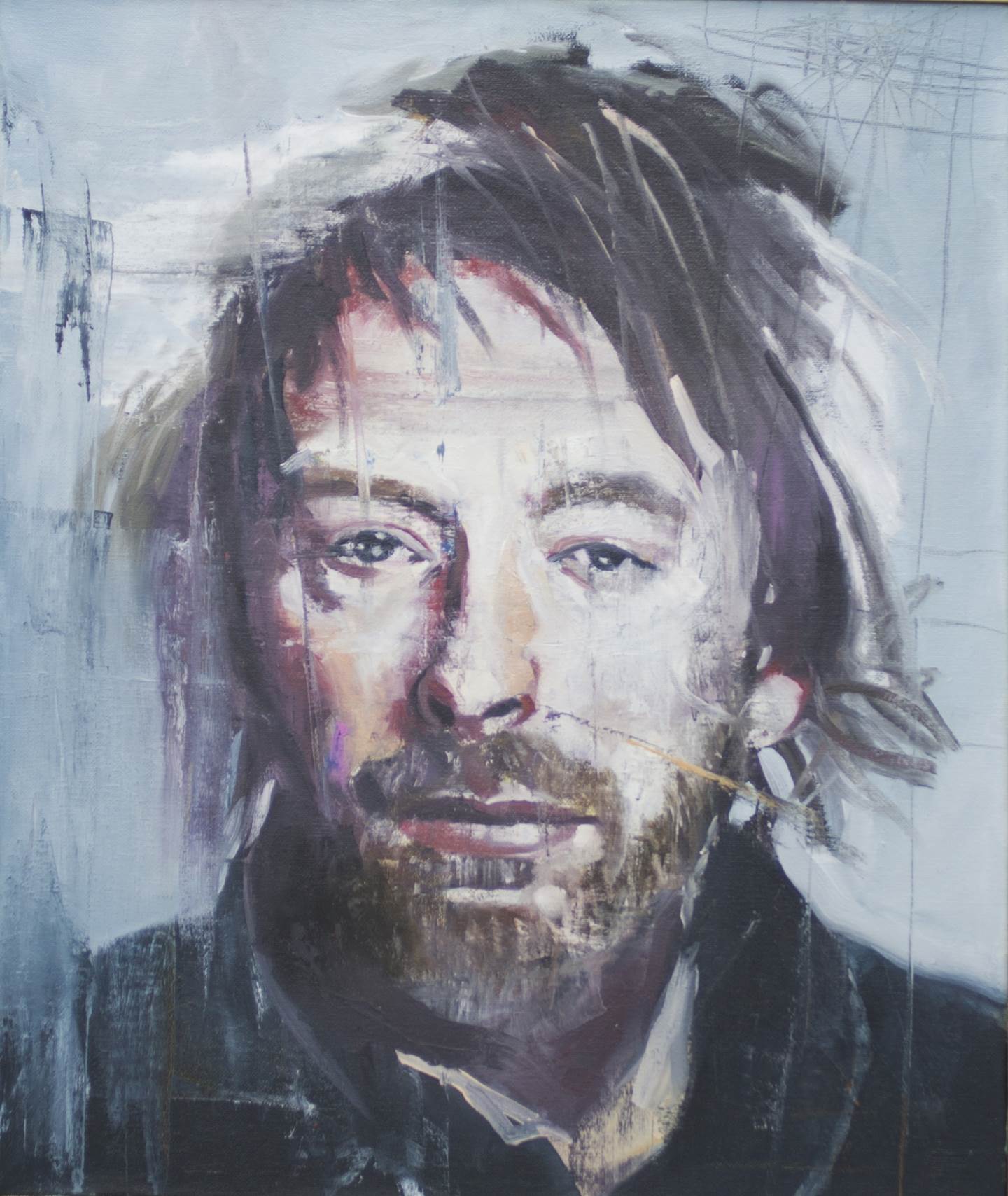 Thom Yorke, original Portrait  Painting by Ricardo Gonçalves
