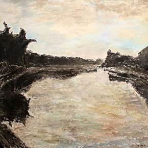 River II, original Abstract Oil Painting by Ričardas Vyšniauskas