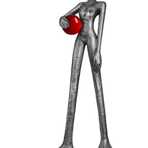Punto Rojo, original Human Figure Mixed Technique Sculpture by Pedro Figueiredo
