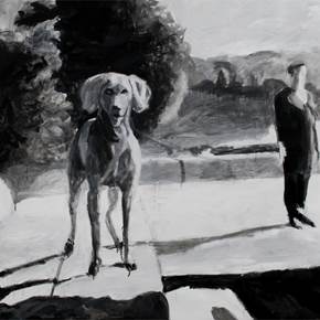 Dog God Complexe, original Animales Acrílico Pintura de Ludgero Almeida